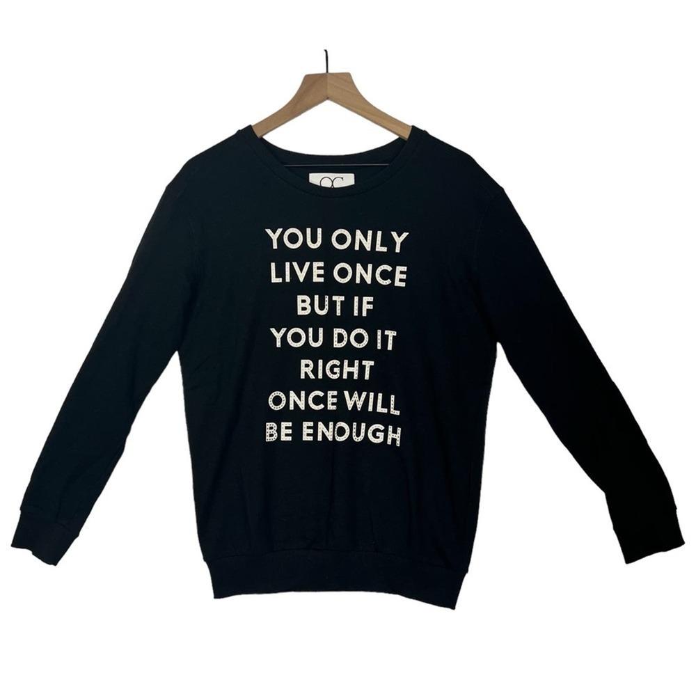 Quantum Courage‎ Limited Edition Sweatshirt Black You Only Live Once Bling S
